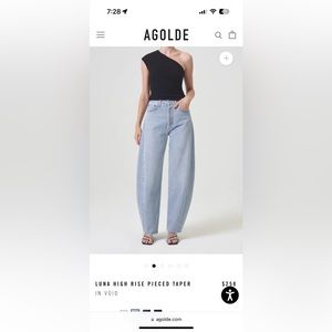 AGOLDE Luna high rise Pieced taper jean